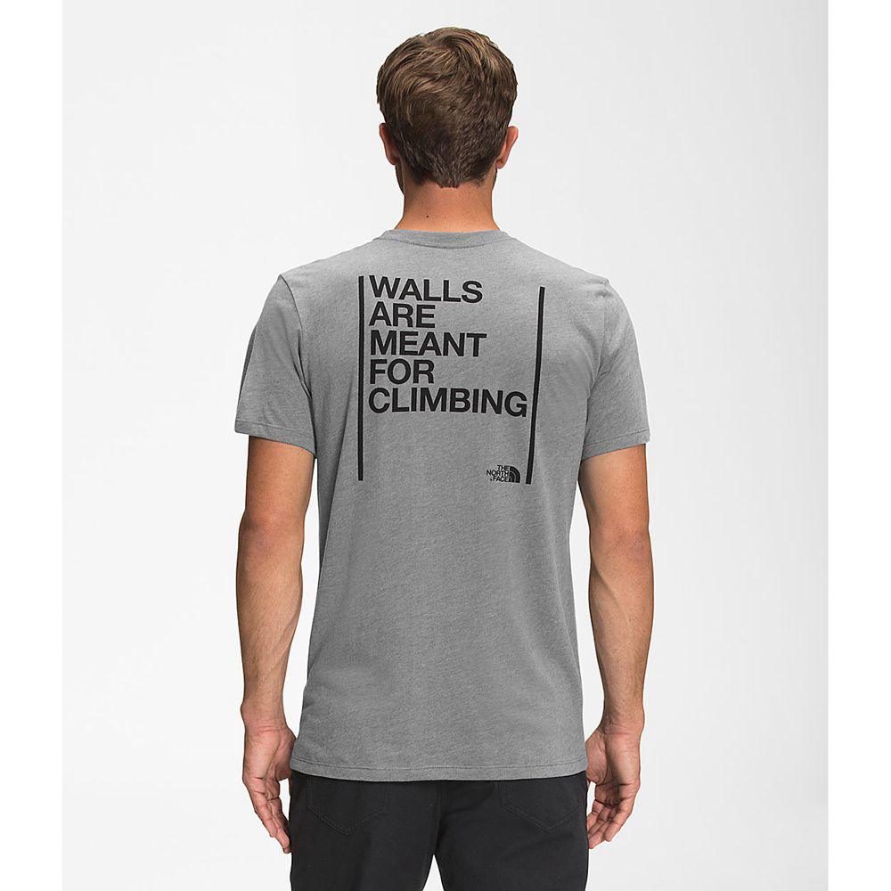 The North Face Κοντό Μανίκι Walls Ανδρικα T Shirt - Γκρι (SYLG97524)